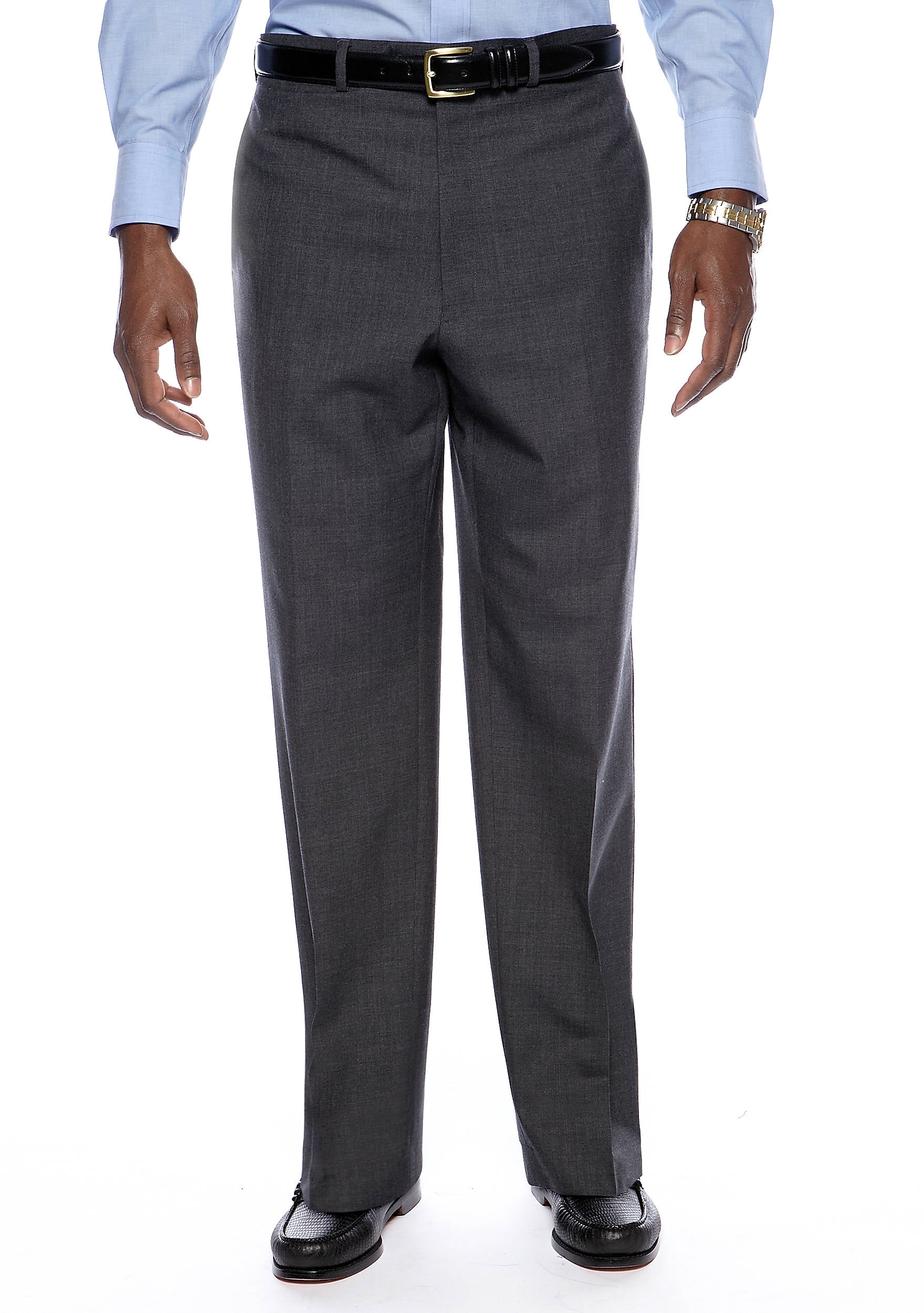 Lauren Ralph Lauren Mens ULTRAFLEX Wool Flat Front Charcoal Dress Pants 50W X 32L