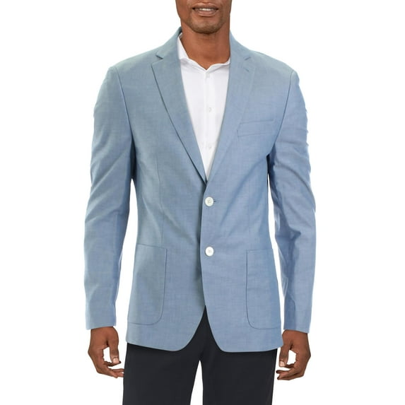 Lauren Ralph Lauren Mens Woven Melange Two-Button Blazer Blue 38R