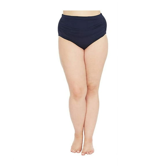 Lauren Ralph Lauren NAVY Tribal Ikat Shirred High-Waisted Swim Bottom, US 20W