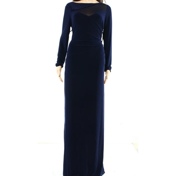 Lauren Ralph Lauren NEW Blue Illusion Mesh Women's Size 4 Gown