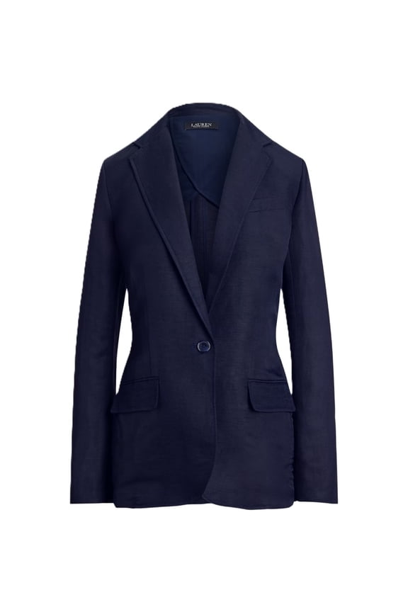 Navy Blue Light Linen Blazer Jacket (Women's)