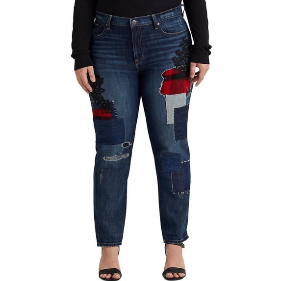Lauren Ralph Lauren Plus Patchwork Relaxed Tapered Ankle Jean