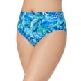 thumbnail image 1 of Lauren Ralph Lauren Plus Size High-waist Bikini Bottom (Blue, 18W), 1 of 3