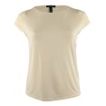thumbnail image 1 of Lauren Ralph Lauren Plus Size Pintucked Cap-Sleeve Top 1X, Modern Cream, 1 of 2