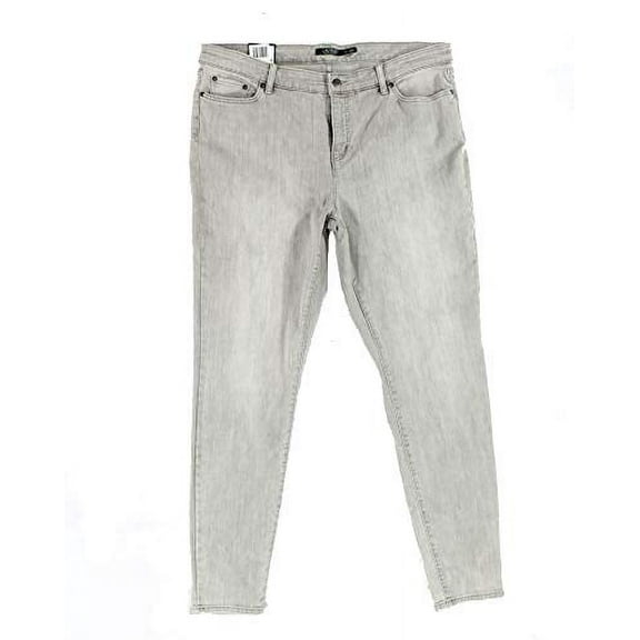 Lauren Ralph Lauren Plus Size Premier Skinny Jeans Gray Fog 14W