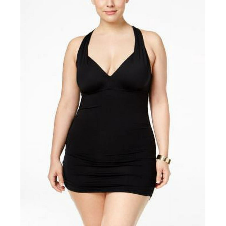 Lauren Ralph Lauren Plus Size Tummy Control Halter Swimdress Black Walmart