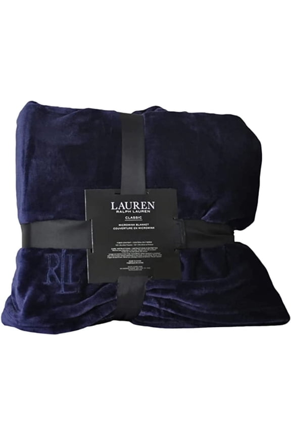 Plush Micromink Blanket - Navy - Queen / Full