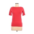 thumbnail image 1 of Lauren Ralph Lauren RED Women's Boat Neck Elbow Sleeve T-Shirt US S, 1 of 2