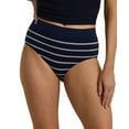 thumbnail image 1 of Lauren Ralph Lauren Seamless Striped Jersey High-Rise Brief Underwear, 4L0094 - Navy, Size X-Small, 1 of 5