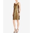 thumbnail image 1 of Lauren Ralph Lauren Sequin Shift Dress Copper 18, 1 of 3