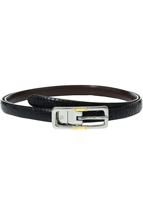 Lauren Ralph Lauren Skinny Reversible Belt, Charcoal L