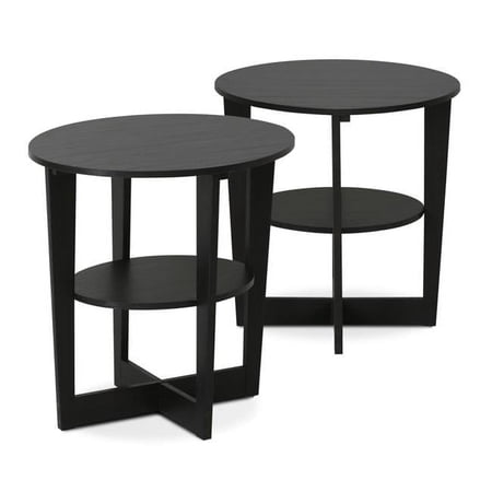 Lauren Ralph Lauren Storage Round End Table, Espresso (Set of 2)