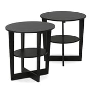 Lauren Ralph Lauren Storage Round End Table, Espresso Set of 2