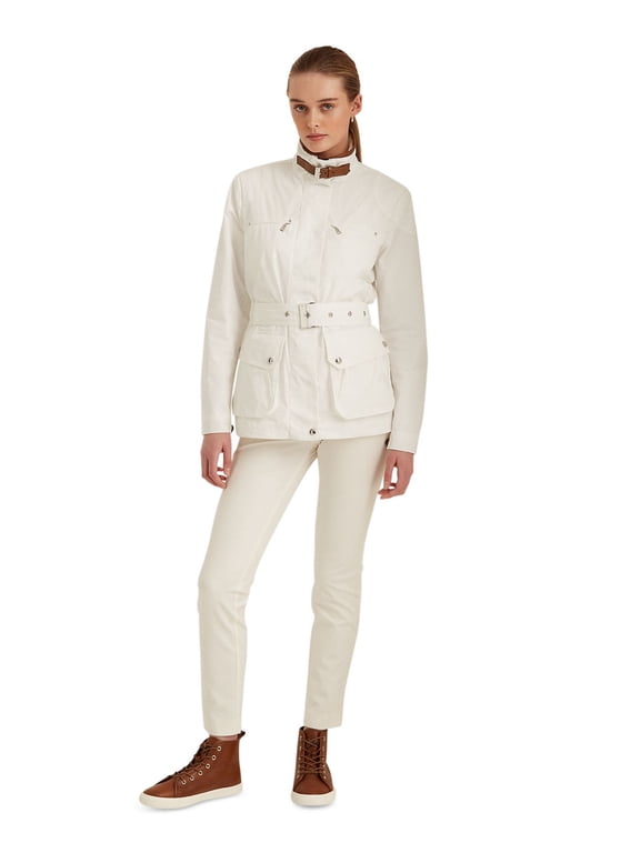 Lauren Ralph Lauren Taffeta Field Jacket Silk White XXLarge