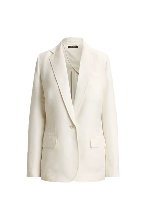 White Light Linen Blazer Jacket (Women's)