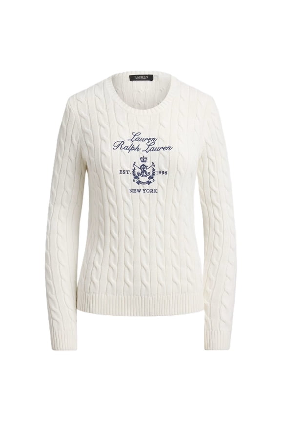 White Rinett Gassed Cotton Pullover Sweater (Women's)