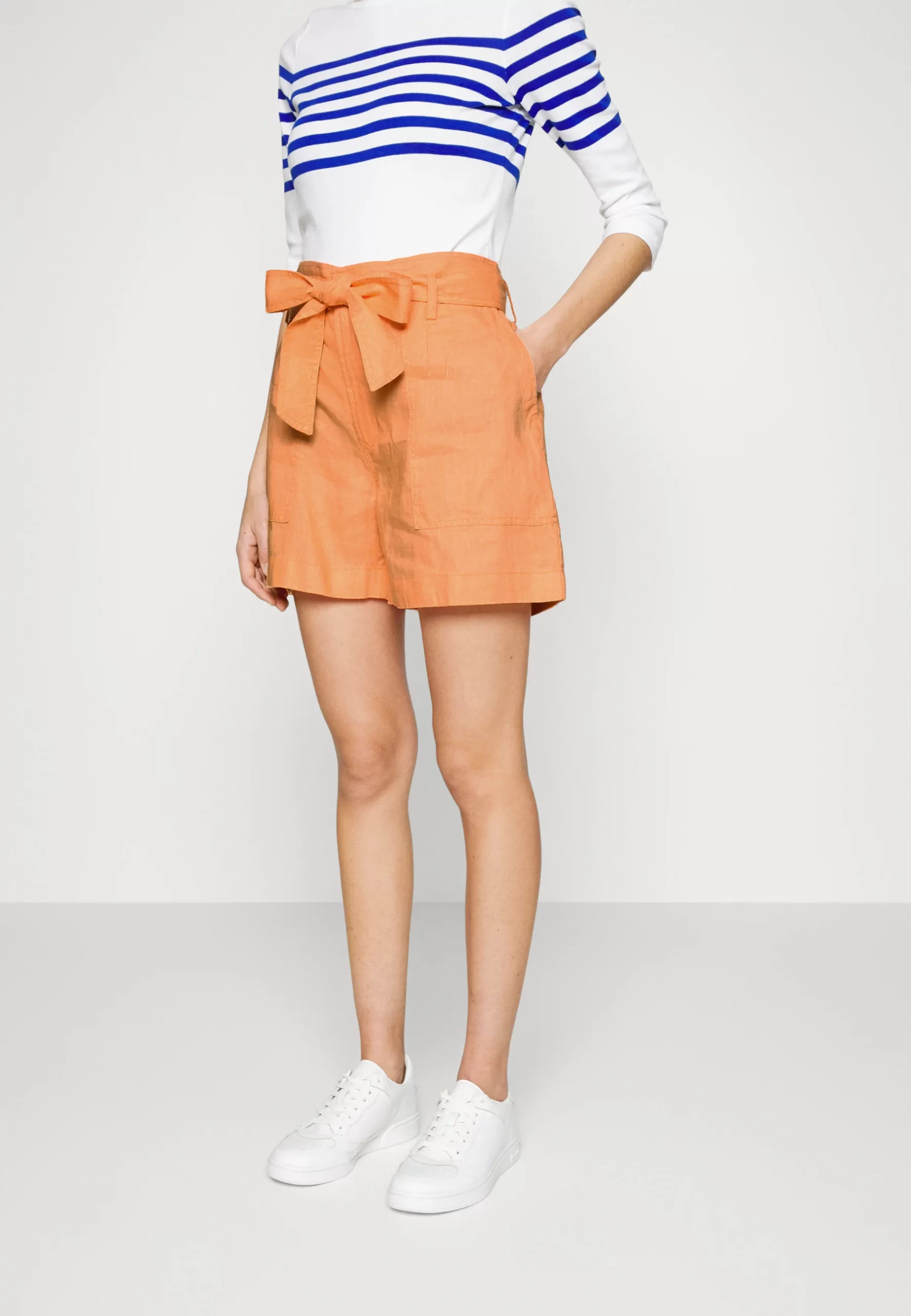 Lauren Ralph Lauren Women S Belted Linen Short Poppy 2 Walmart