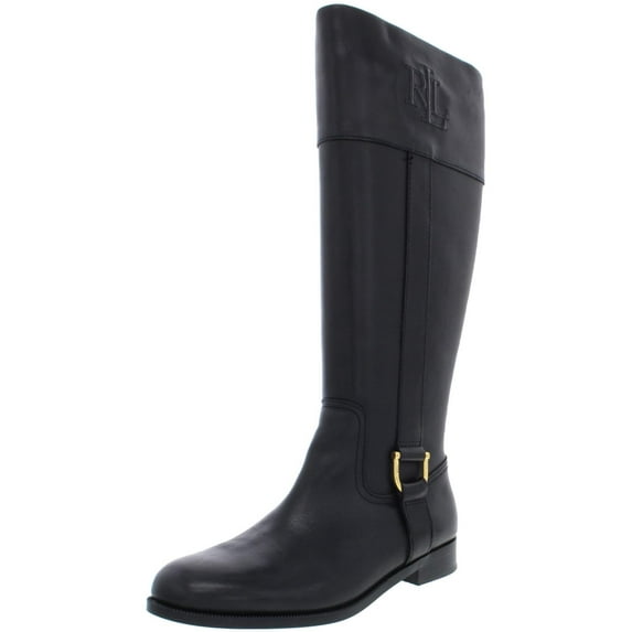 Lauren Ralph Lauren Women's Bernadine Leather Tall Riding Boots Black Size 7 B