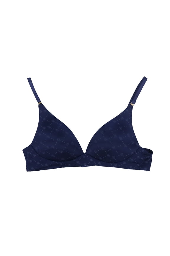 Lauren Ralph Lauren Women's Bra Logo Pattern Comfort Convertible Navy 36A New