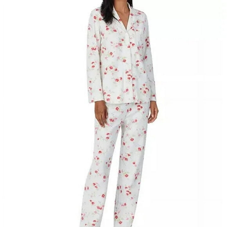 Lauren Ralph Lauren Women's Fleece Notch Collar Pajama Set in