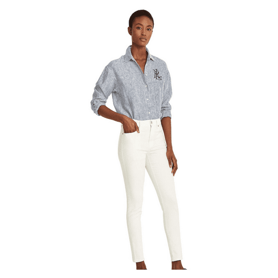 Lauren Ralph Lauren Women's High-Rise Cropped Jeans, White, 8