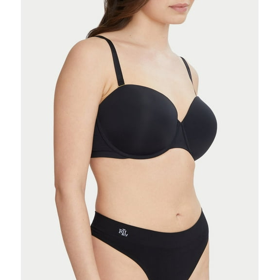 Lauren Ralph Lauren Women's Luxe Smoothing Convertible Strapless Bra 4L0056 - Black, Size 36B