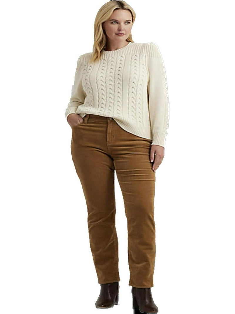 (取寄) ローレン ラルフローレン レディース プラス-サイズ コーデュロイ ミッドライズ ストレート パンツ Lauren Ralph Lauren women Plus-Size Corduroy Mid-Rise Straight Pant Classic Camel Lauren Ralph Lauren Women's Plus Corduroy Mid-Rise Straight Pant