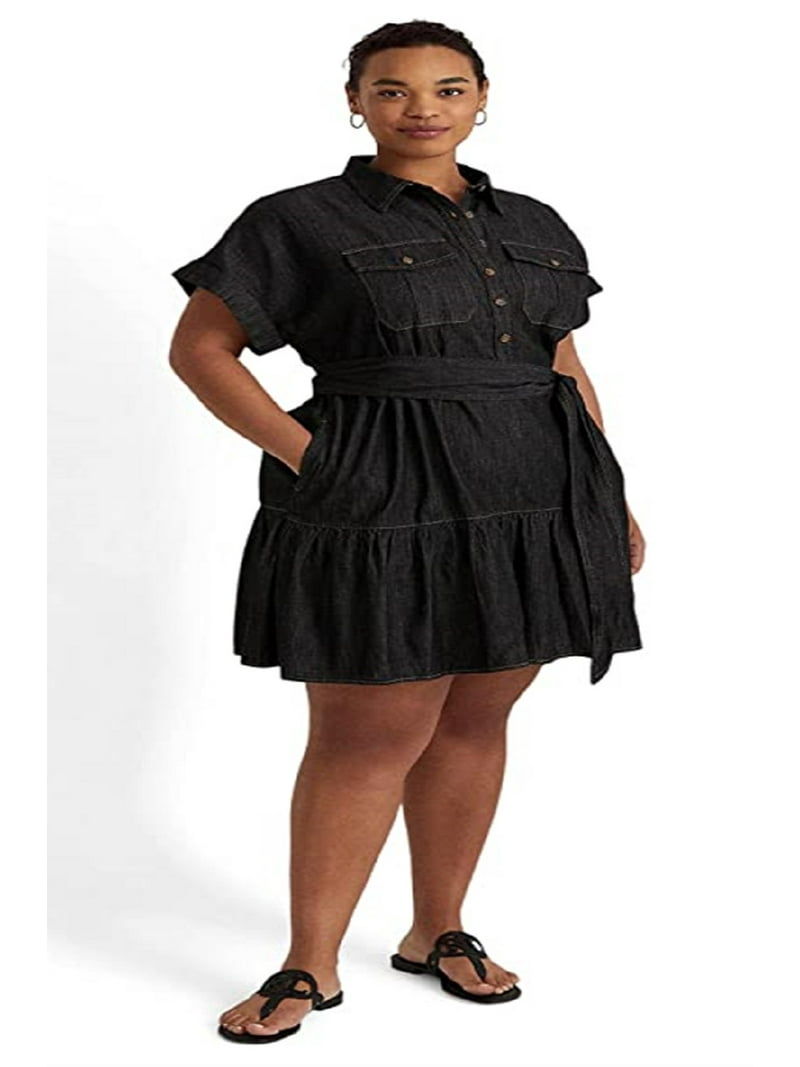 ralph lauren plus size shirt dress Lauren Ralph Lauren Plus Size Tie-Front Shirt Dress