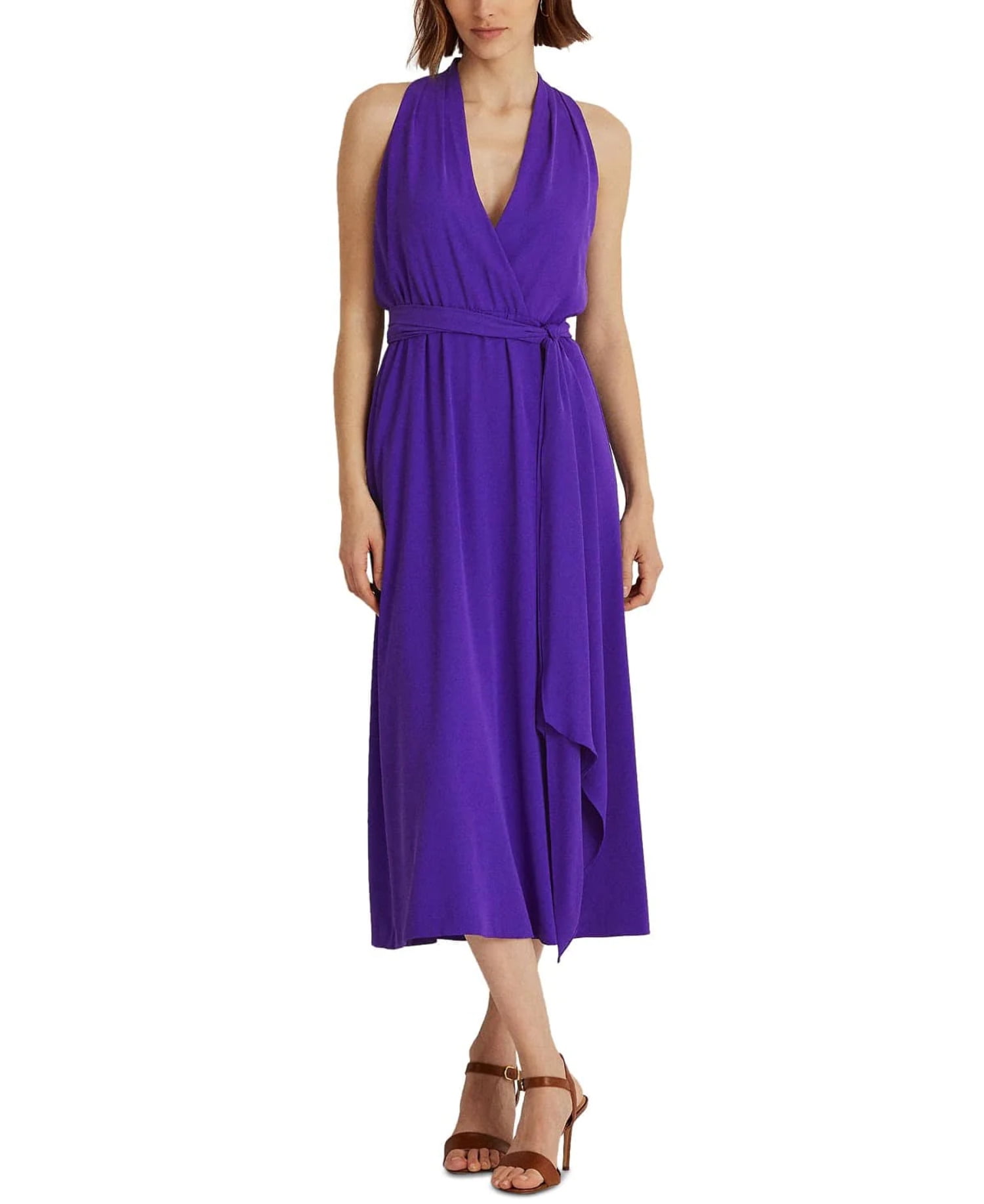 Lauren Ralph Lauren Women's Purple Georgette Halter Dress - Walmart  Business Supplies