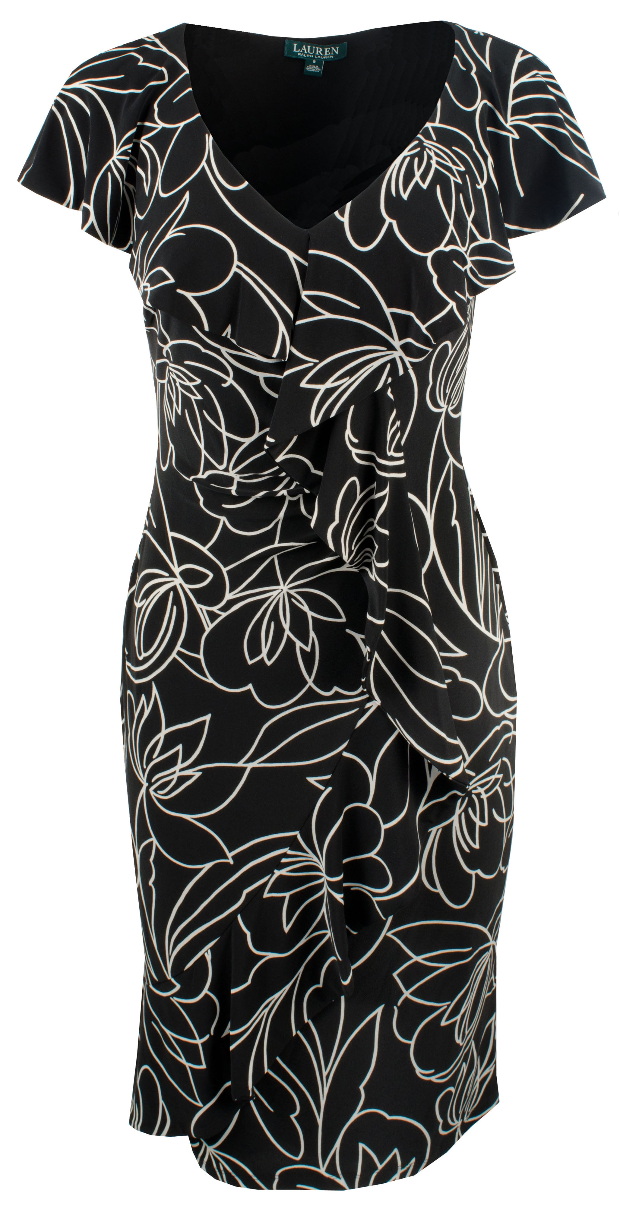 lauren ralph lauren jersey dress Collared Navy by front accent at the waist and yarn Lauren Ralph Lauren TWIST FRONT