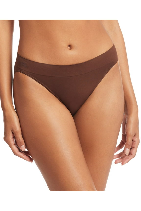 Women's Seamless Stretch Jersey Bikini Brief Underwear 4L0011 - Espresso, Size  X-Large