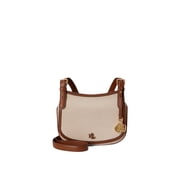 Lauren Ralph Lauren Women's Structured Rectangular Shoulder Bag With Textured Fabric Brown