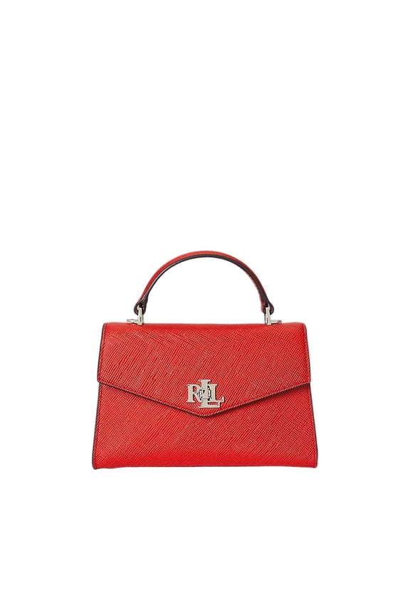 Women's Textured Leather Satchel Bag In Bright Vermillion Red