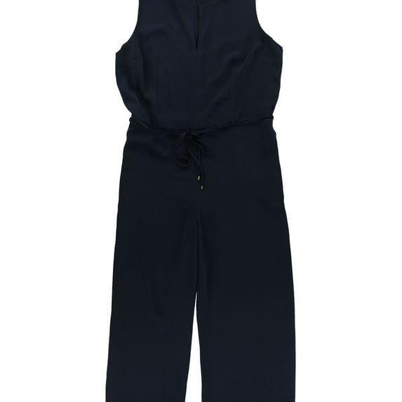Lauren Ralph Lauren Women's Wide-Leg Crepe Jumpsuit (16, Navy)