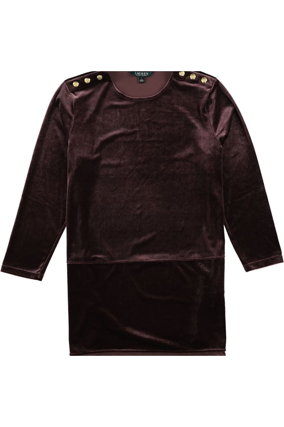 Lauren Ralph Lauren Womens 3/4 Sleeves Velvet Blouse