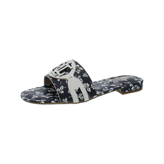 Lauren Ralph Lauren Womens ALEGRA Canvas Logo Slide Sandals