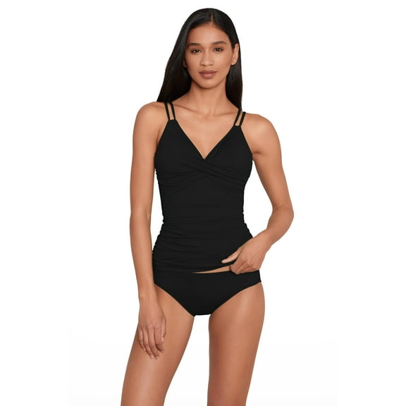 Lauren Ralph Lauren Womens Beach Club Solids Double Strap Twist Underwire Camikini Black 10