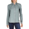 thumbnail image 1 of Lauren Ralph Lauren Womens Bodie Ruffled Button Down Blouse Blue S, 1 of 2