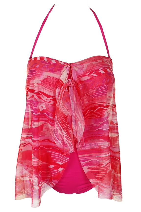 Lauren Ralph Lauren Womens Calypso Ikat Flyaway One Piece Swimsuit 4 Coral