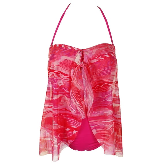 Lauren Ralph Lauren Womens Calypso Ikat Flyaway One Piece Swimsuit 4 Coral