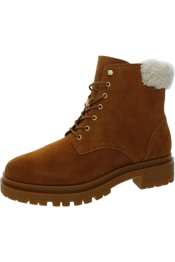 Womens Carlee Leather Pull On Combat & Lace-up Boots