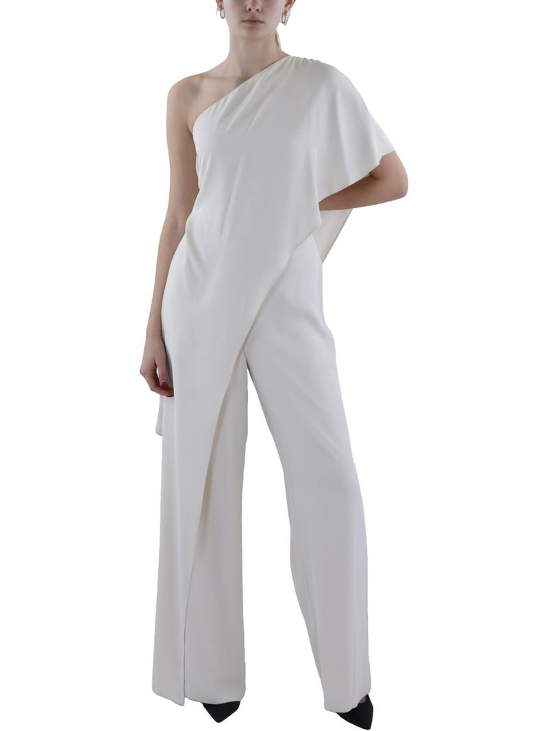 Lauren Ralph Lauren Womens Chiffon One Shoulder Jumpsuit