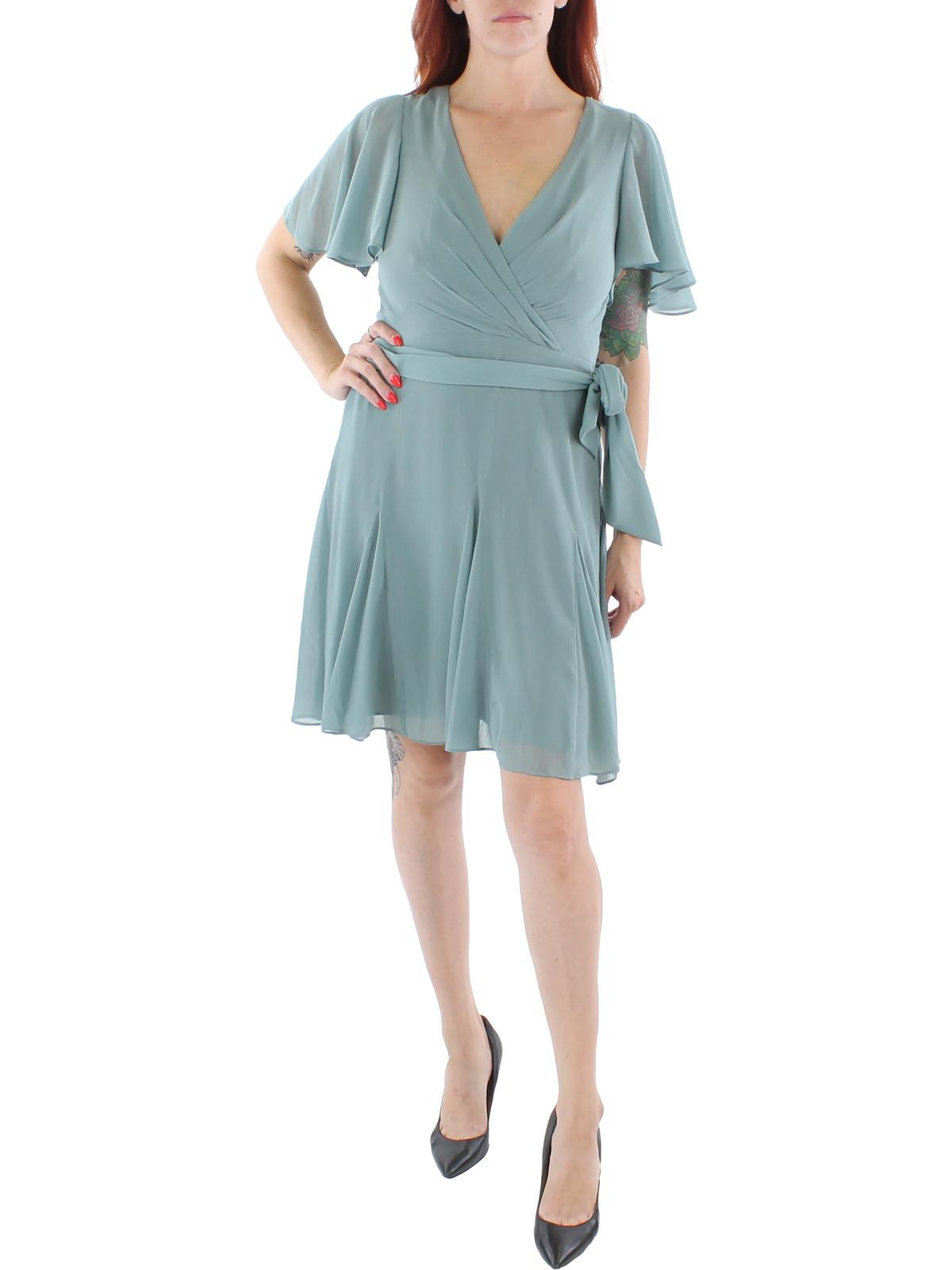 Lauren Ralph Lauren Womens Chiffon Ruffled Fit & Flare Dress - Walmart.com