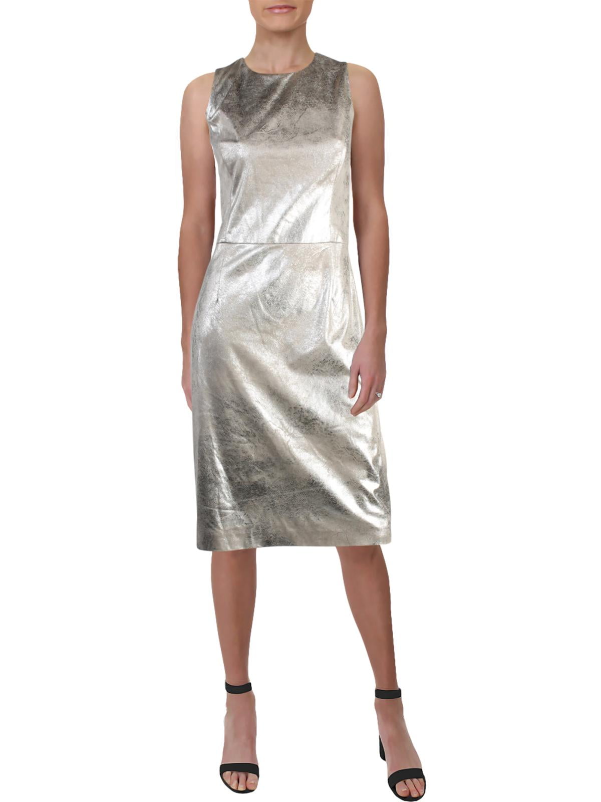 knee length dresses for ladies LAUREN RALPH LAUREN Metallic Stretch Knit Cocktail Dress – DGFOutlet