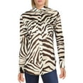 thumbnail image 1 of Lauren Ralph Lauren Womens Collared Button-Down Top Brown S, 1 of 2