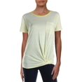 thumbnail image 1 of Lauren Ralph Lauren Womens Daharlyn Linen Blend Side Knot Pullover Top Yellow M, 1 of 2