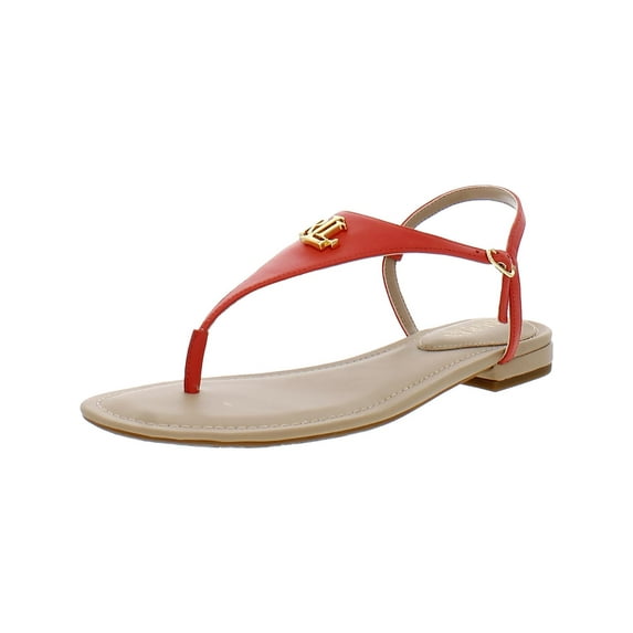 Lauren Ralph Lauren Womens Ellington Leather Logo Slingback Sandals