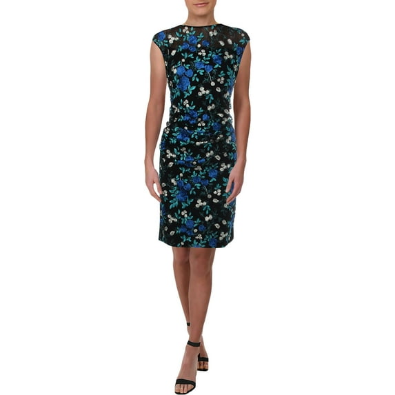 Lauren Ralph Lauren Womens Embroidered Floral Cocktail Dress