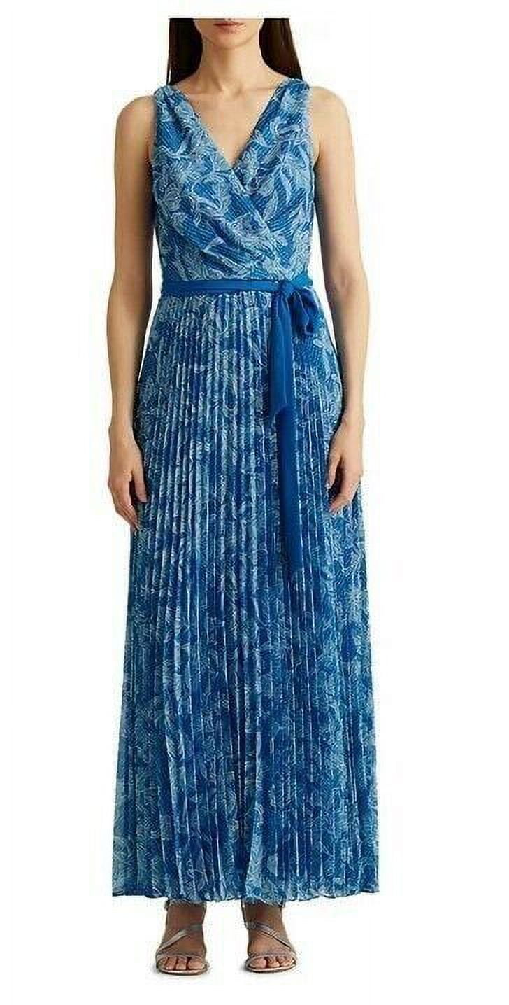 Pleated georgette top dress ralph lauren