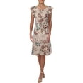 thumbnail image 1 of Lauren Ralph Lauren Womens Flutter Sleeve Knee-Length Party Dress Pink 4, 1 of 2